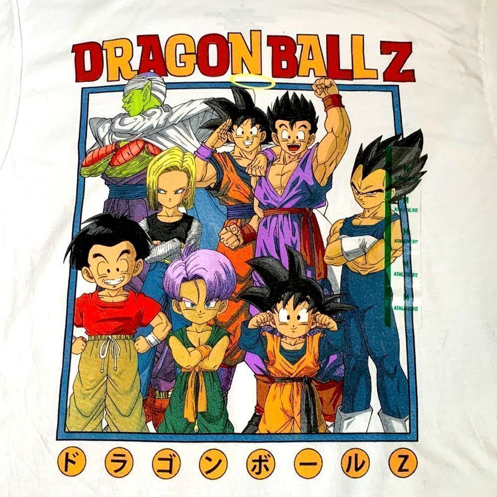 Dragon Ball Z Anime Graphic Athletic Fit T-Shirt M White
